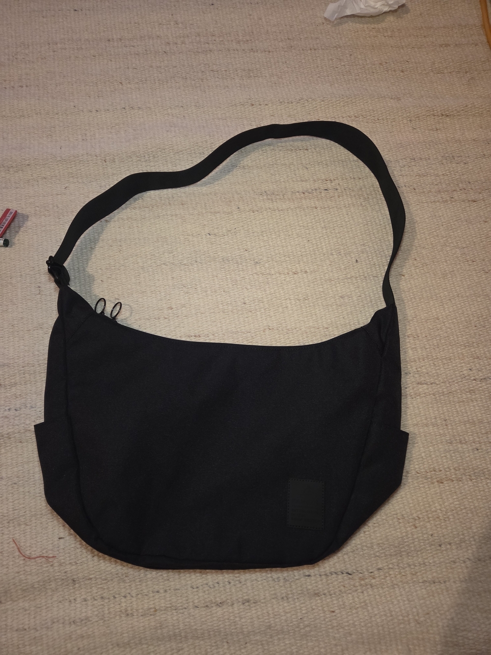 Black Crossbody Shoulder Bag - Minimal Everyday Carry